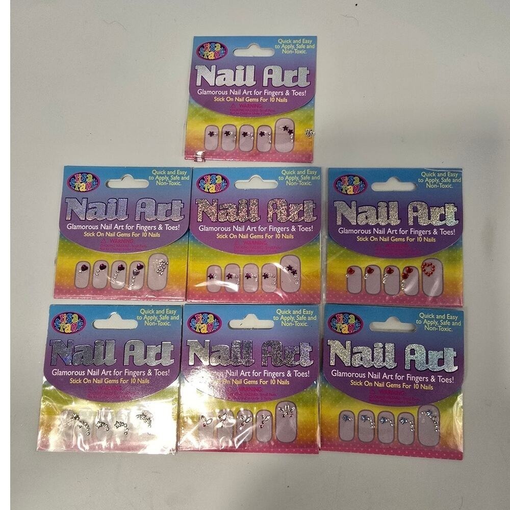 Set of‎ 7 LIsa Frank 3d Nail Art Stickers NIB